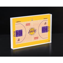 Los Angeles Lakers Court 3D Acrylic Block