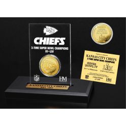 Kansas City Chiefs 2-Time Super Bowl Champions 24KT Gold Coin Acrylic Desk Top