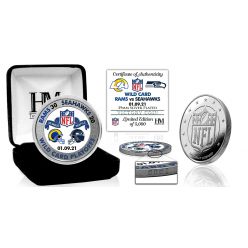 Los Angeles Rams 2020/21 NFC Wild Card Game Victory Silver Mint Coin