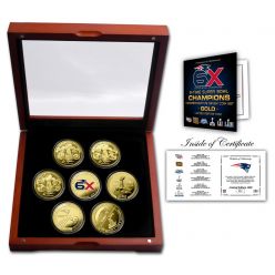 New England Patriots 6x Super Bowl Champions Gold 7-Coin Set