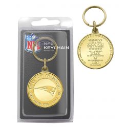 New England Patriots 6-Time Super Bowl Champions Bronze Coin Keychain