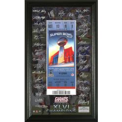 Super Bowl XLVI Champions Signature Framed Ticket