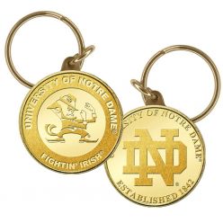 University Of Notre Dame Bronze Coin Keychain