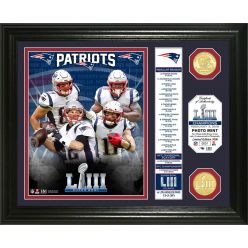 New England Patriots Super Bowl 53 Champions Banner Bronze Coin Photo Mint