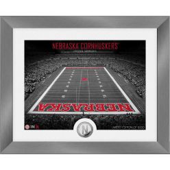 Nebraska Huskers Art Deco Stadium Silver Coin Photo Mint