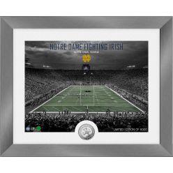 Notre Dame Fighting Irish Art Deco Stadium Silver Coin Photo Mint