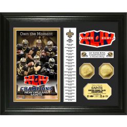 New Orleans Saints Super Bowl XLIV Champs 24KT Gold Coin Banner Photo Mint