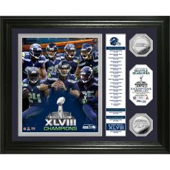 Seattle Seahawks Super Bowl 48 Champions "Banner" Silver Coin Photo Mint