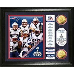 New England Patriots Super Bowl XLIX Champions "Banner" Gold Coin Photo Mint