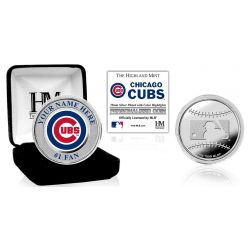 Chicago Cubs Personalized Name Silver Plated Color Coin
