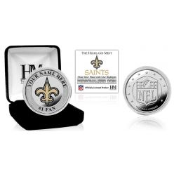 New Orleans Saints Personalized Name Silver Plated Color Coin