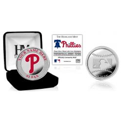 Philadelphia Phillies Personalized Name Silver Plated Color Coin