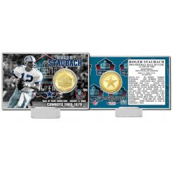 Roger Staubach Pro Football Hall of Fame Bronze Coin Card