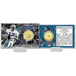 Roger Staubach Pro Football Hall of Fame Bronze Coin Card