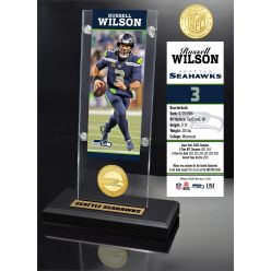 Russell Wilson Ticket & Bronze Coin Acrylic Desk Top