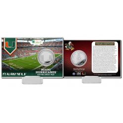 University of Miami Team History Silver Coin Card