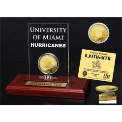 University of Miami 5-Time National Champions Gold Coin Etched Acrylic