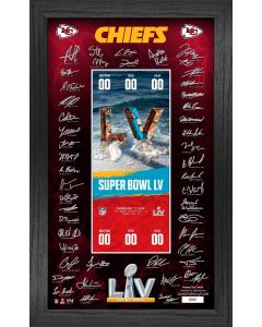 Kansas City Chiefs Super Bowl 55 Signature Ticket Frame