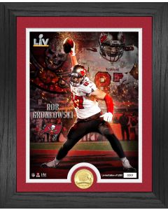 Rob Gronkowski Tampa Bay Buccaneers Super Bowl 55 Champions Bronze Coin Photo Mint