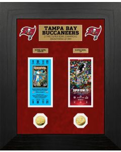 Tampa Bay Buccaneers 2-Time Super Bowl Champions Deluxe Gold Coin & Ticket Collection